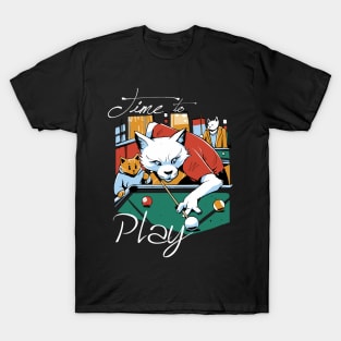 Cat Playing Pool T-Shirt